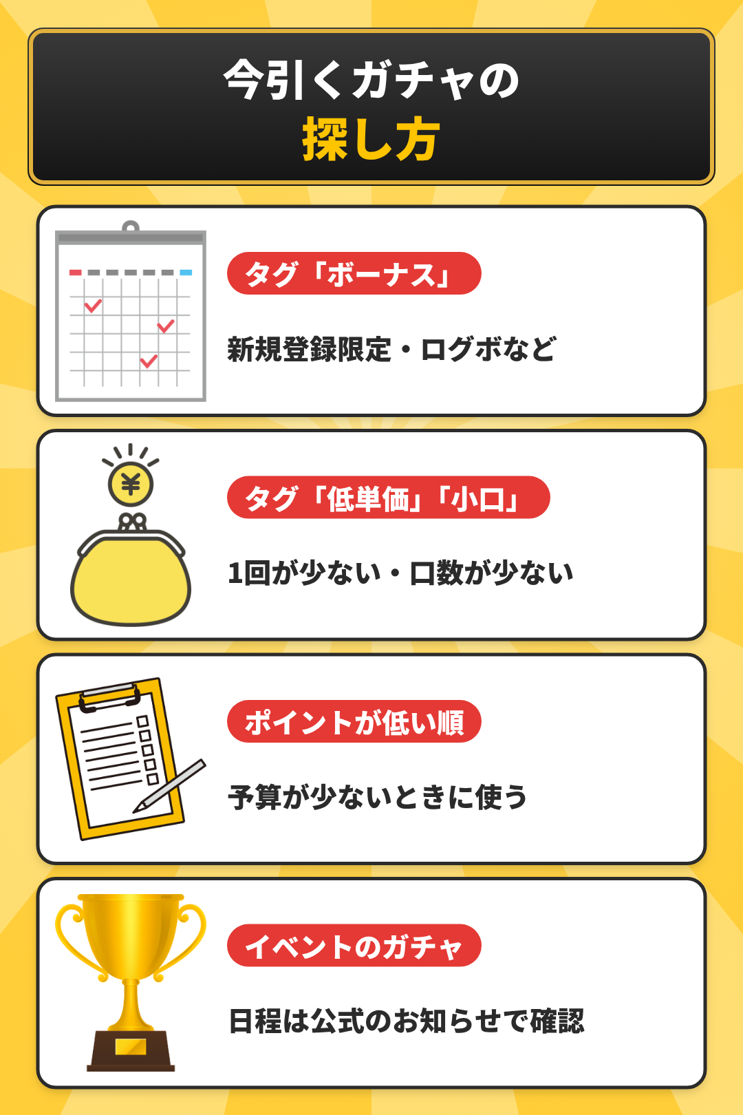 DOPAで今引くガチャの探し方