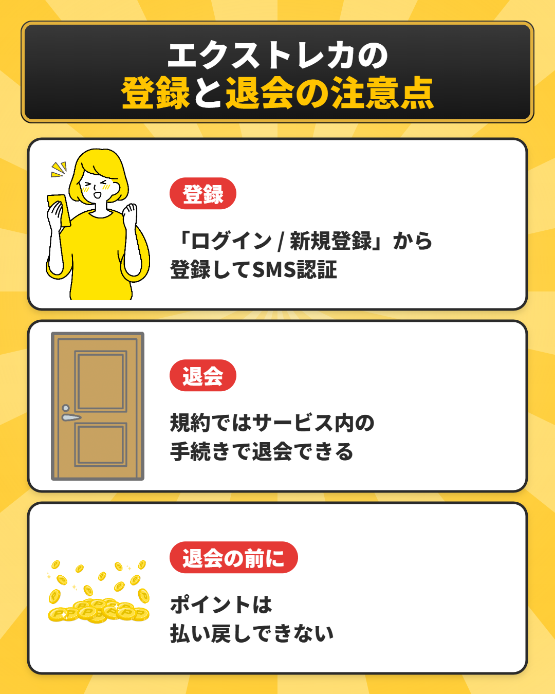 エクストレカの登録方法と退会の注意点
