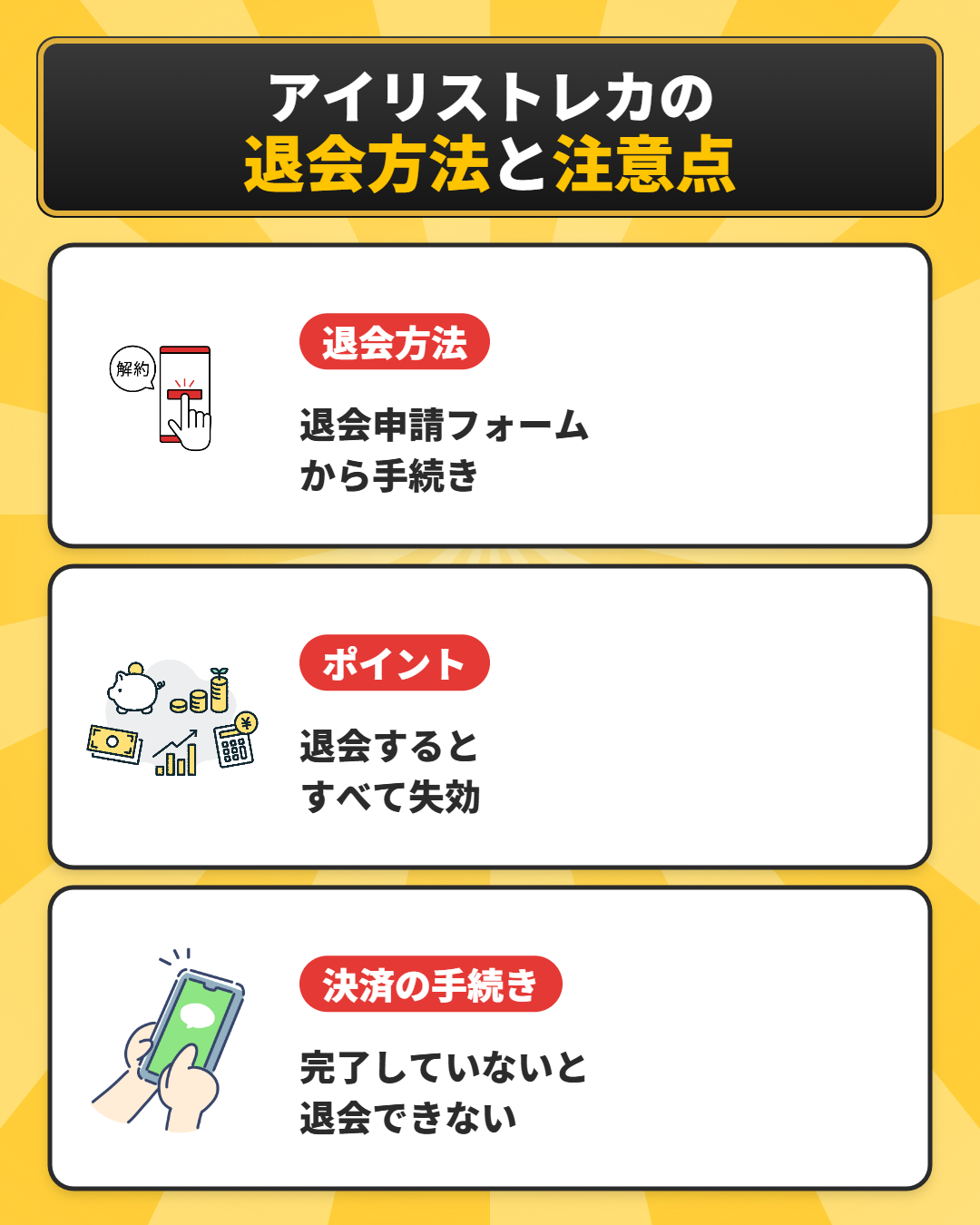 アイリストレカの退会方法と注意点