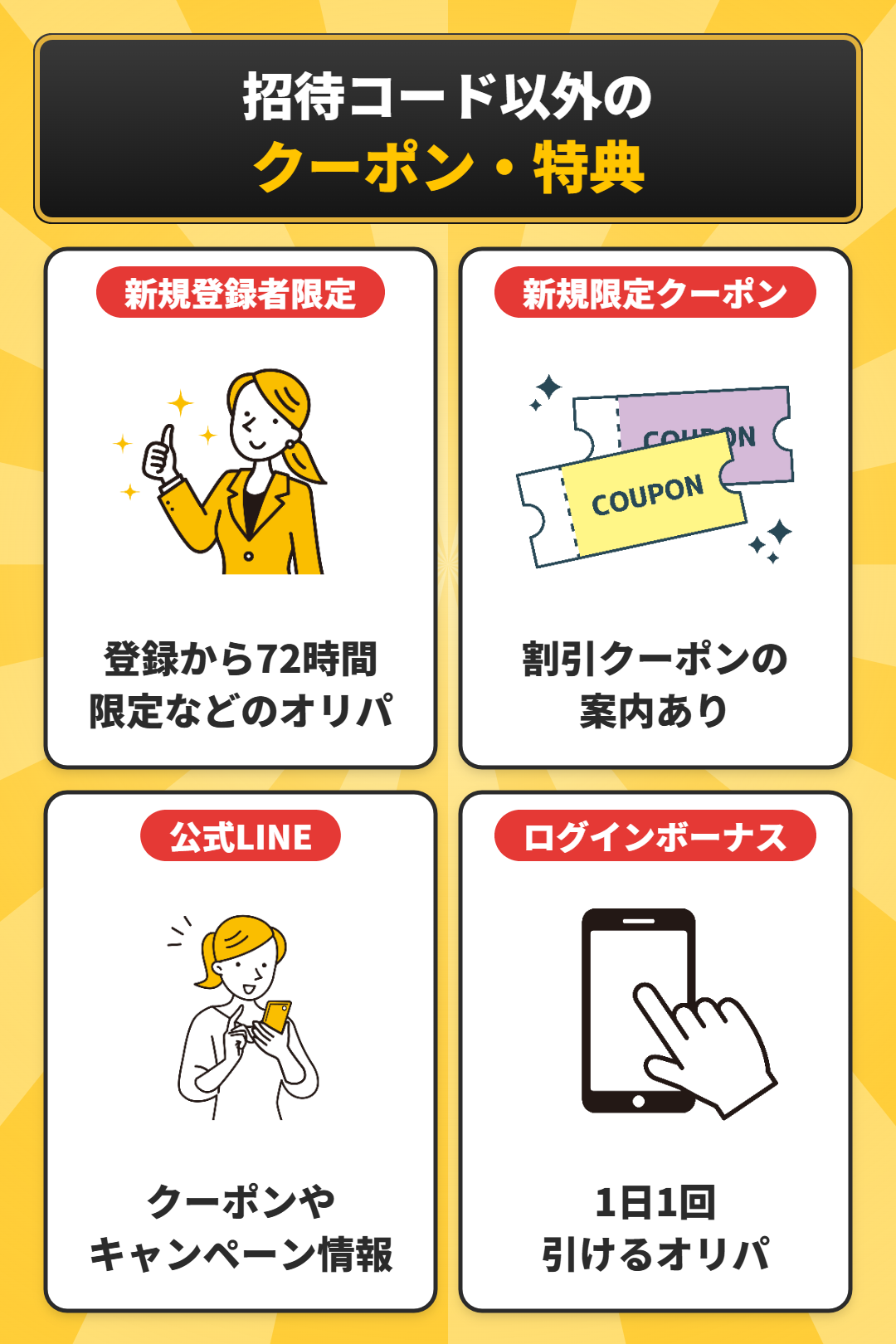 日本トレカセンターの招待コード以外のクーポンと特典