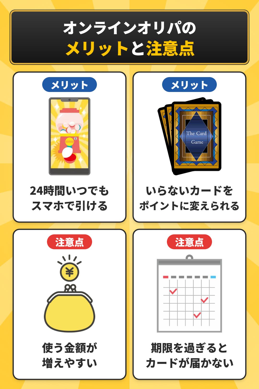 オンラインオリパのメリットと注意点