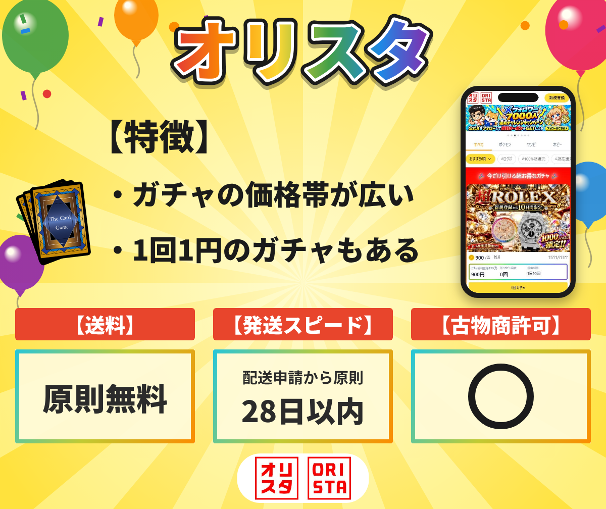 オリスタの特徴と送料・発送の目安・古物商許可