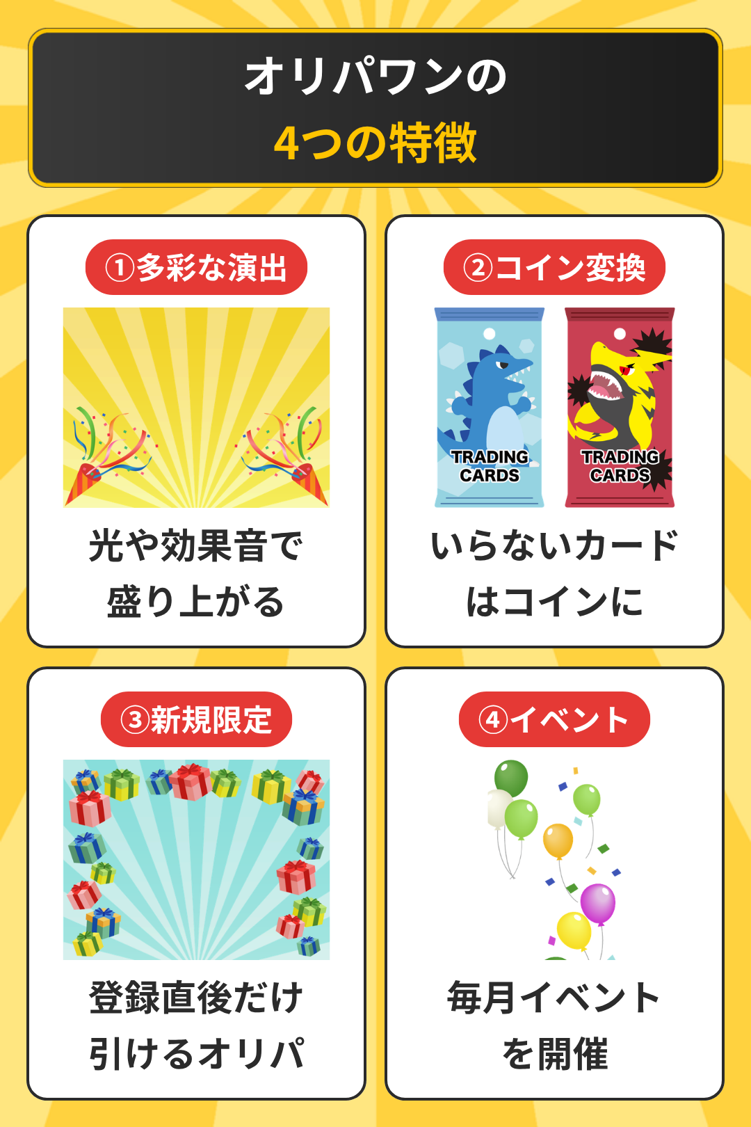 オリパワンの4つの特徴