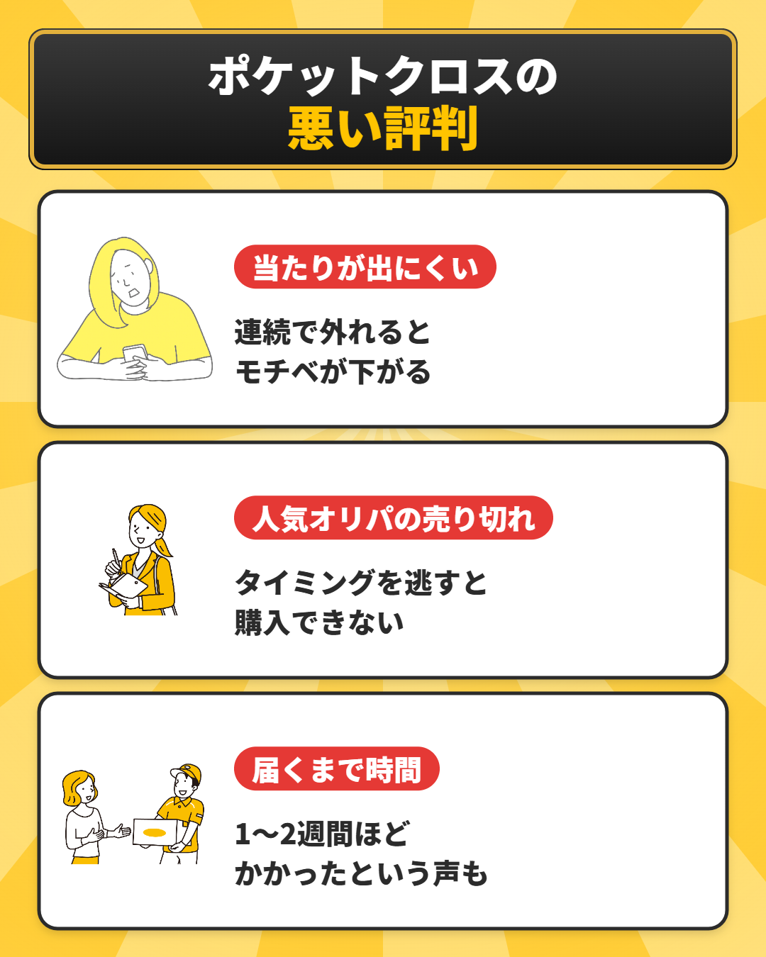 ポケットクロスの悪い評判の口コミ