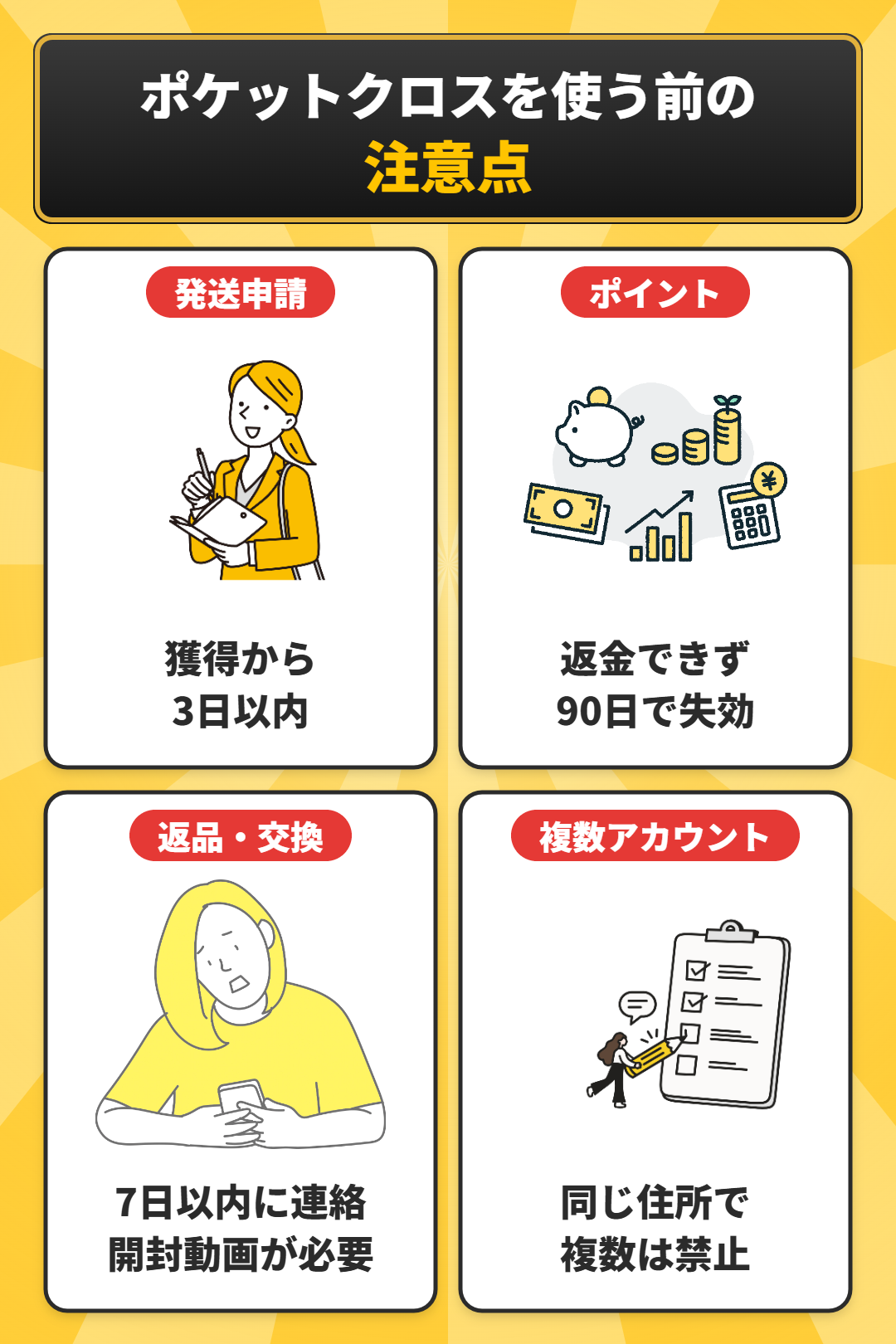 ポケットクロスを使う前の注意点